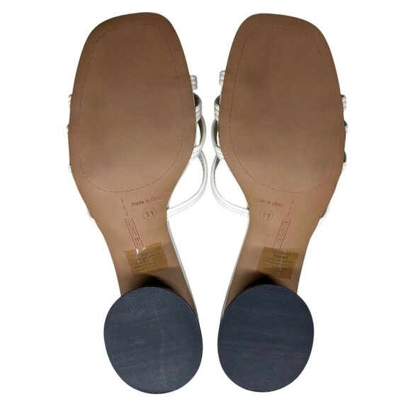 Vince Camuto Sandal Women's Size 11 Leather Off White Strappy Knotted Slip-On‎ - Picture 10 of 11